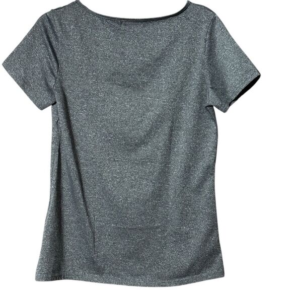 Gray Short Sleeve Workout T-Shirt with Round Neckline Sz Medium - Picture 3 of 5